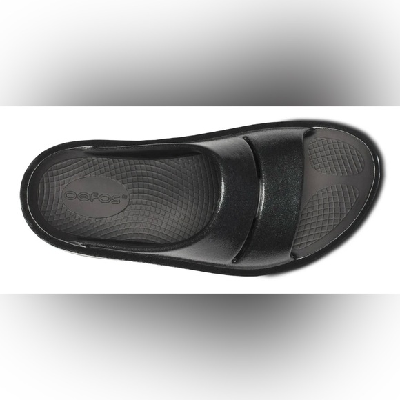 OOFOS Womens OOmega Ooahh Stacked Slip-on | 6 | NIB | Black Sparkle Platforms - Picture 2 of 9